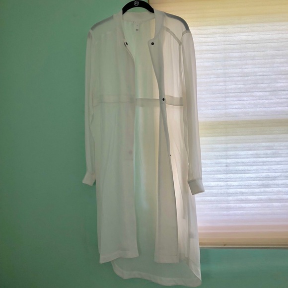white sheer coat